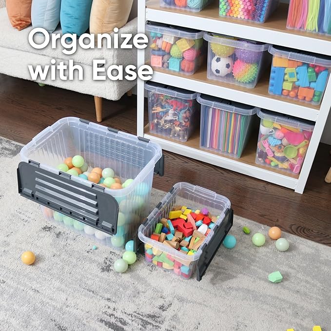 Superio Storage Bins with Lids, Stackable Totes, BPA Free, Odor Free, Organizer - Image 5