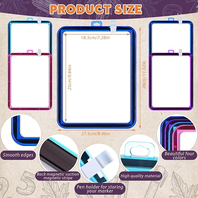 Outus 10 Pcs Dry Erase Mini White Boards Bulk 8.5 x 11'' Small Magnetic - Image 2