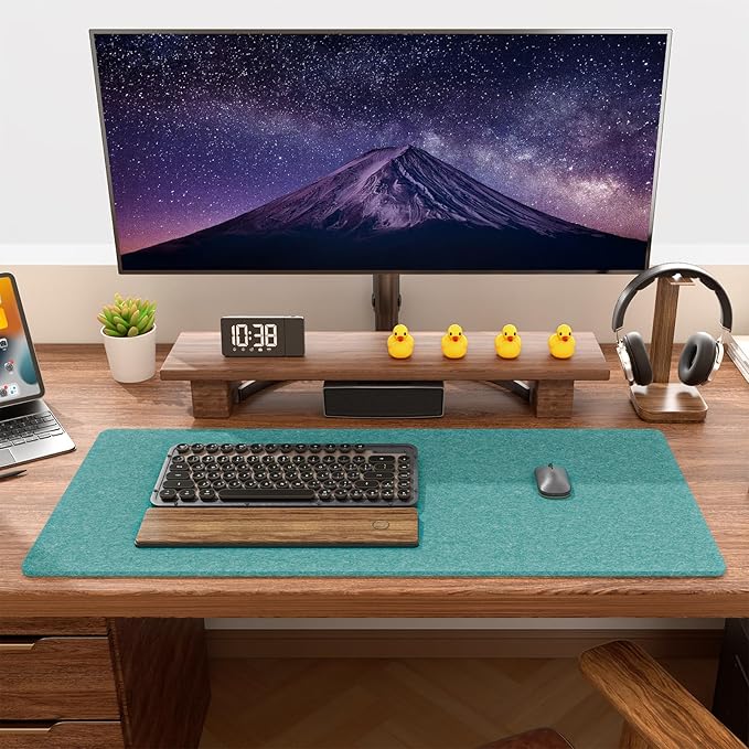 Auhoahsil Felt Desk Mat, Minimalist Large Mouse Pad XL 31.5 x 11.8 in, Desk Matt - Image 7