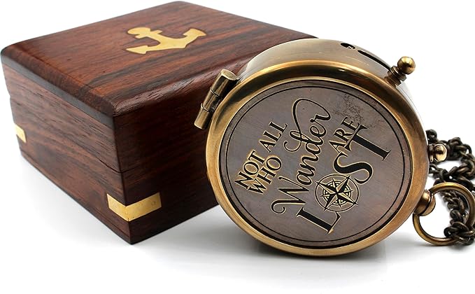 Be Strong and Courageous, Do Not Be Afraid Brass Engraved Compass - Image 7