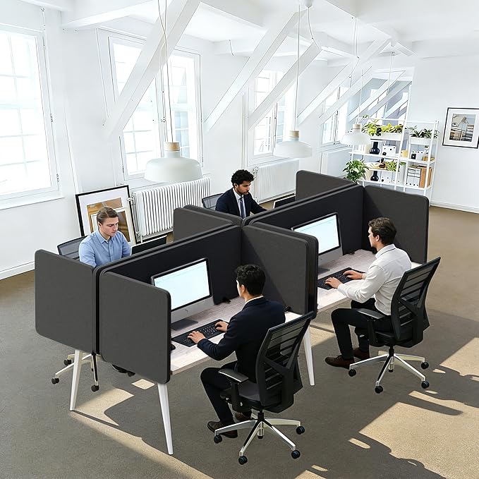 KERRAM Desk Privacy Panel 24 x 24 Inch, Sound Absorbing & Proof Desk Divider - Image 8