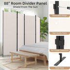 Kecreque Room Divider 4 Panel Partition Room Dividers & Folding Privacy Screens - Image 3