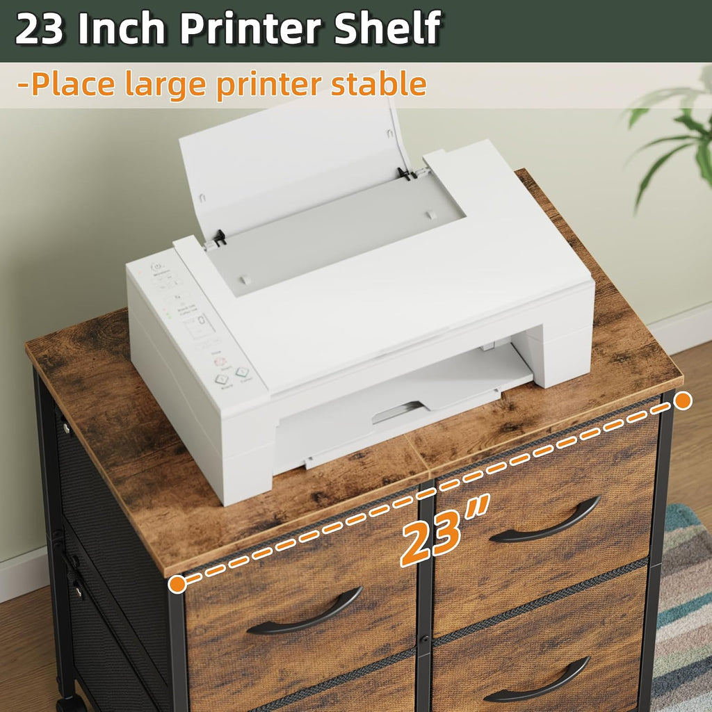 higdbfe 4 drawer lateral file cabinet, mobile filing, side view