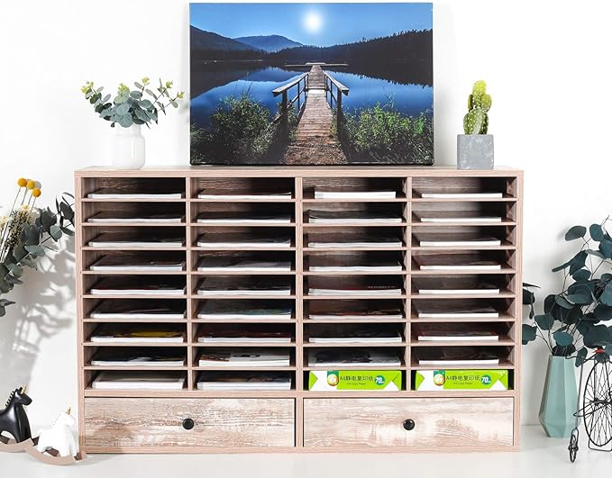 PAG Mail Sorter Organizer, Wood Literature Organizer, Student Mailbox - Image 5