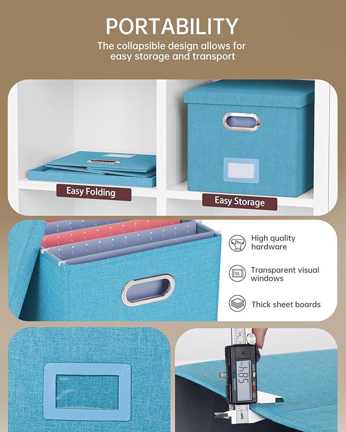 Oterri File Organizer with Lid, File Box, File Cabinet - Image 2