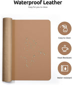 YSAGi Leather Desk Protector, Office Mat, Large Mouse Pad, Non-Slip PU Leather - Image 4