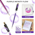 ZSCM Retractable Glitter Gel Pens, 12 Colors Large Capacity Purple Glitter - Image 4