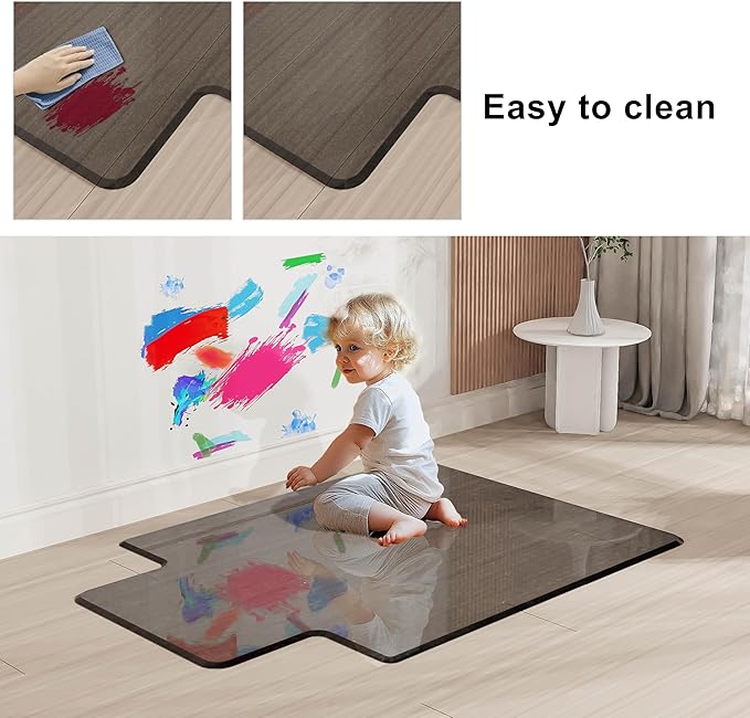 MESAILUP Beveled Edge Irregular Office Chair Mat - Image 6