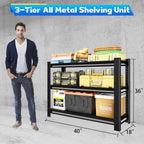 40" w garage shelving heavy duty，1500lbs loads adjustable, close-up detail