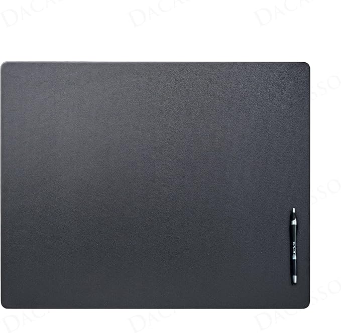 Dacasso 24" x 19" Black Leatherette Luxury Desk Pad Blotter w/Out Side Rails - Image 5
