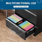 PEUKC 2-Drawer Metal File Cabinet, Lateral Vertical Filing Cabinets - Image 4
