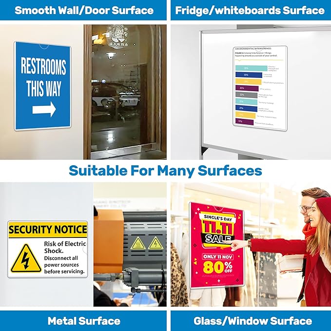 Magnetic Sign Holder 11 x 17, 20 Pack Rigid Magnetic Paper Holder Poster - Image 2