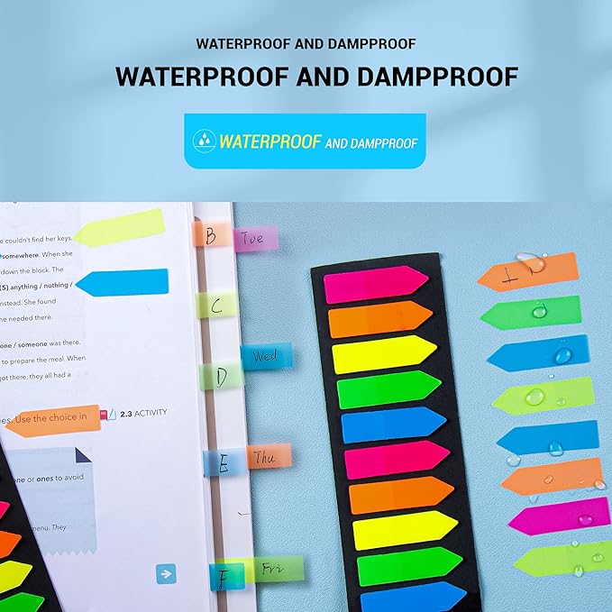Golcellia Fluorescent Translucent Sticky Note Flags, Arrow Sticky Notes - Image 6