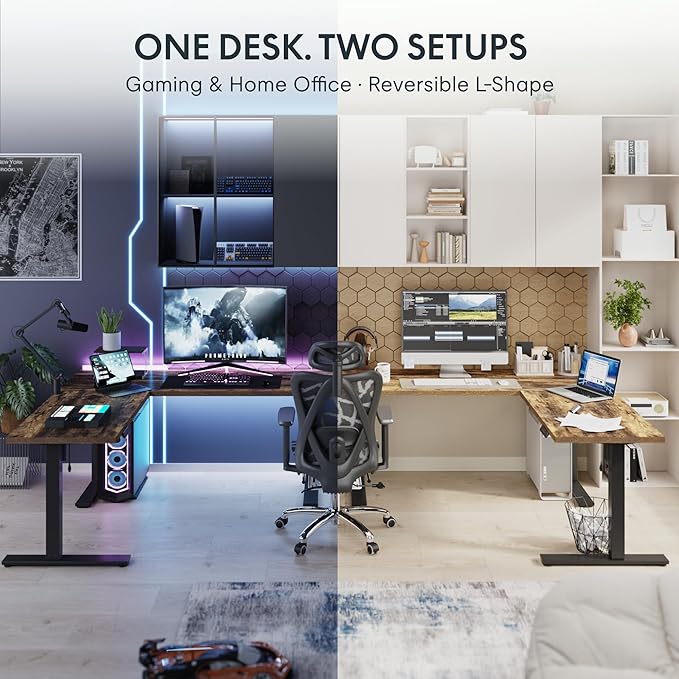 FLEXISPOT L Shaped Standing Desk, 71 x 63 Inch Electric Height Adjustable - Image 4