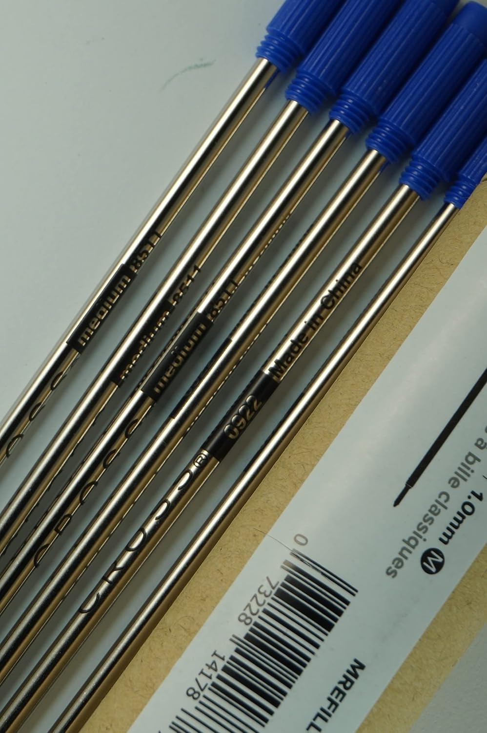 Cross Classic Blue Medium Ballpoint Ink Refills for Cross Ballpoint Pens, 6ct...