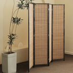 Furnnylane 4 Panel Bamboo Room Divider and Folding Panel Screen, Bamboo Panel - Image 3