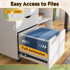 devaise 3 drawer file cabinet, lateral filing cabinet, side view