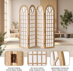 ALeesing Folding Room Divider Privacy Screen Freestanding 4-Panel Shoji Style - Image 3