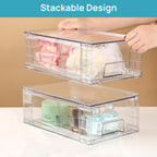 vtopmart 4 pack stackable clear drawer with dividers, package contents