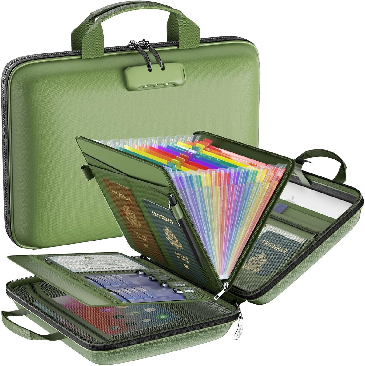 Fireproof File Organizer with Lock, Hard-Shell Case Fireproof Document Box with