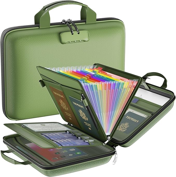 Fireproof File Organizer with Lock, Hard-Shell Case Fireproof Document Box with by Tamfile
