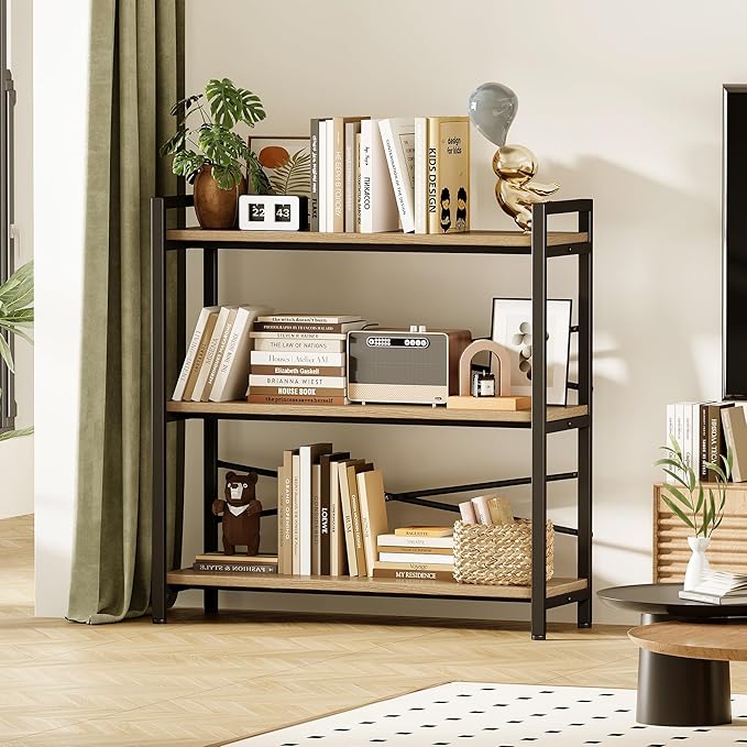 Book Shelf, 3 Tier Bookshelf 31.49" Width, Book Shelf Storage and Organization - Image 2
