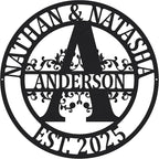 Custom Metal Signs | Personalized Monogram Name Sign | Outdoor Wall Art by AVAGift