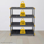 cx 4-tier heavy duty plastic storage shelves for, side view