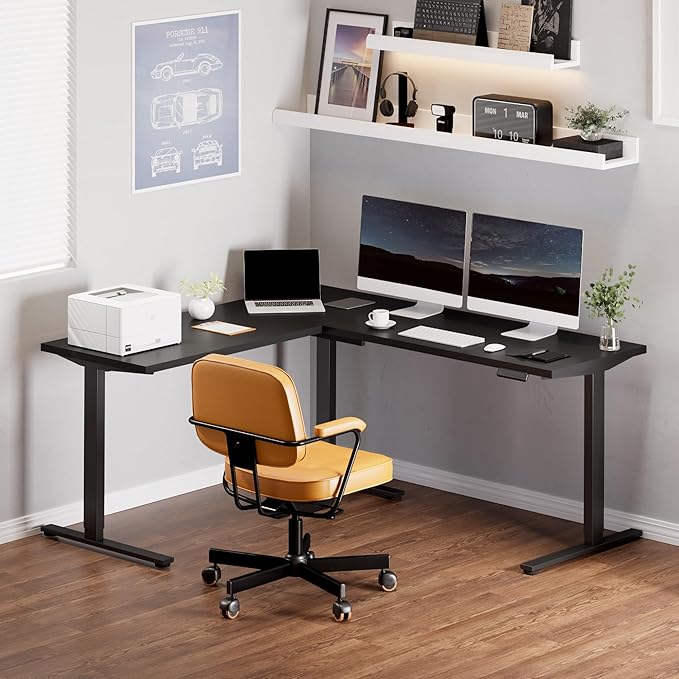 FLEXISPOT L Shaped Standing Desk, 71 x 63 Inch Electric Height Adjustable - Image 2