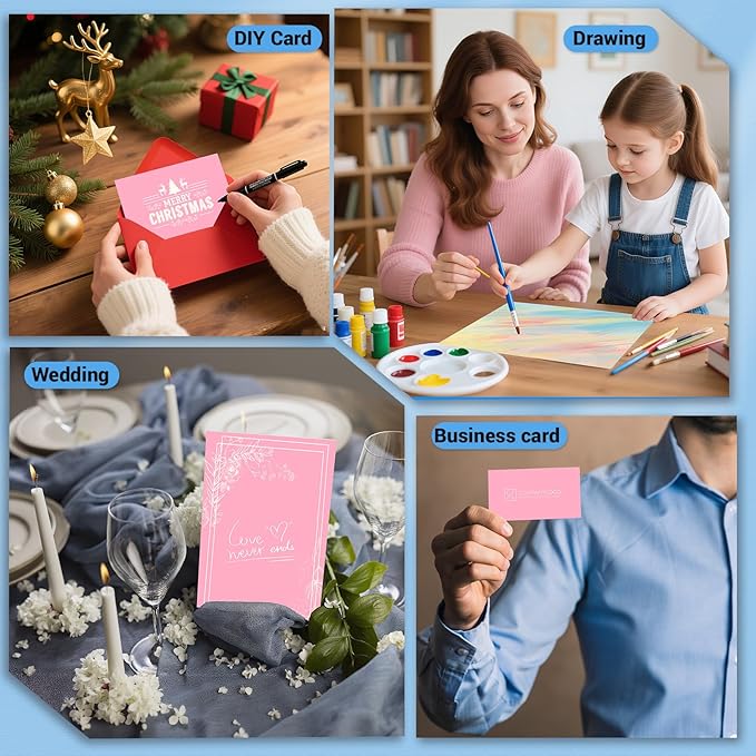 Cardstock 8.5 x 11, Thick Printer Paper 75 lb/200 gsm, 40 Sheets Card Stock Pink - Image 7