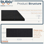 BUBOS 2 PCS Acoustic Panels, 47.2''x11.8'' Fabric Soundproof Wall Panels - Image 2