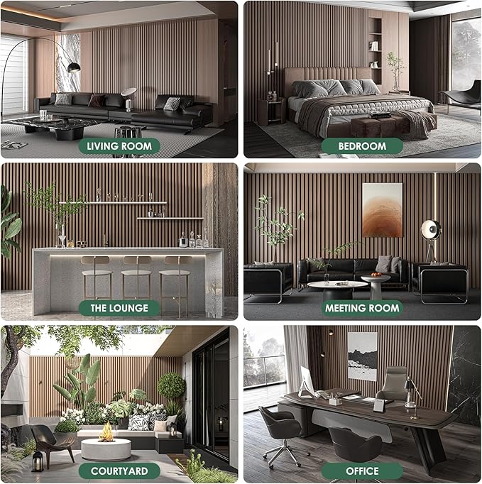 VallisCo 4-Piece Wood Slat Acoustic Panels - Image 5