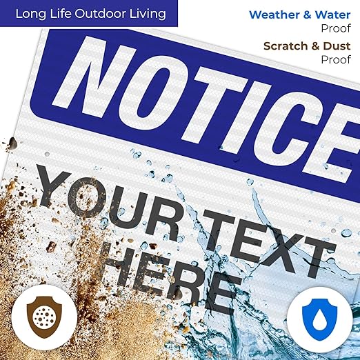 Custom Notice Sign, OSHA Sign, 24x30 Inches, 3M EGP Reflective .080 Aluminum - Image 5