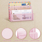 Marbrasse Mail Organizer for Desk, 3-Slot Mesh Metal Mail Holder countertop - Image 3