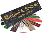 Engraved Custom Door Plate Charcoal Marble Pattern Plastic Office Door Sign by LHS+My+Business