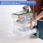Noger Desk Organizers and Storage, 3 Tier Clear Heightened Stackable Paper Tray - Image 3
