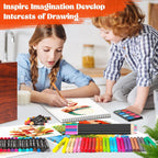 hapikalor 156-pack art kit drawing set with 2 showing dimensions