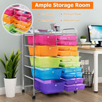 HAPPYGRILL 15-Drawer Rolling Cart, Storage Carts - Image 5