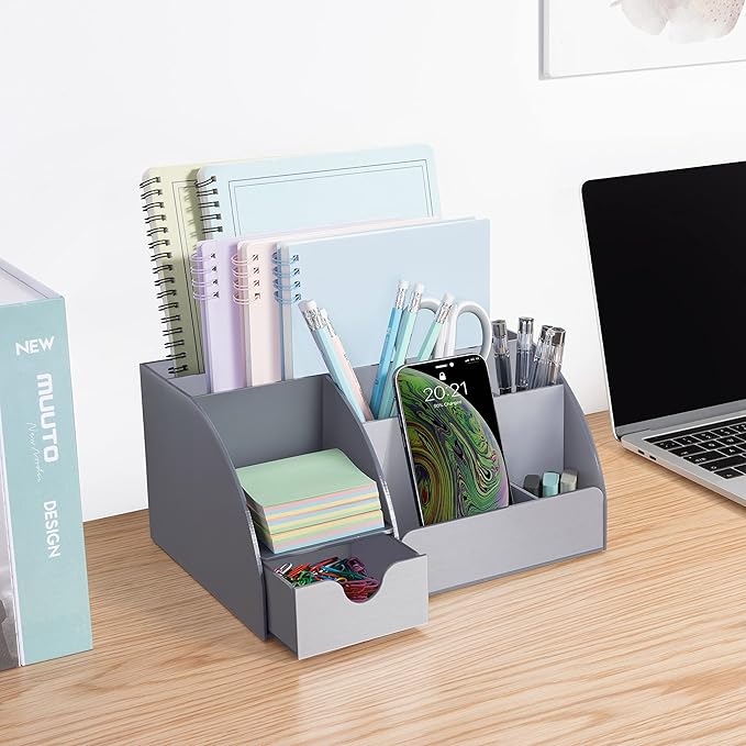 My Space Organizers Grey Desk Organizer, 9 Compartments, Office Supplies and - Image 5