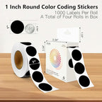 Black 1 Inch Round Color Coding Labels - Image 2