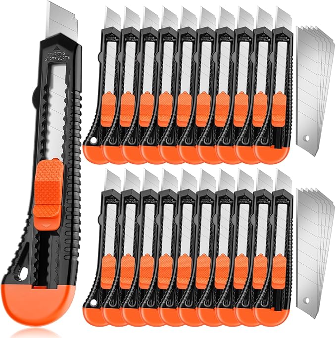 JOYUMY 20 Pack Utility Knife, Box Cutter Retractable, Box Knife by JOYUMY