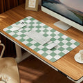 Ohocut Checkered Desk Mat, Large Cute Aesthetic Retro PU Leather Computer by Ohocut