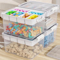 160qt stackable storage bins with lids trays craft, main product view