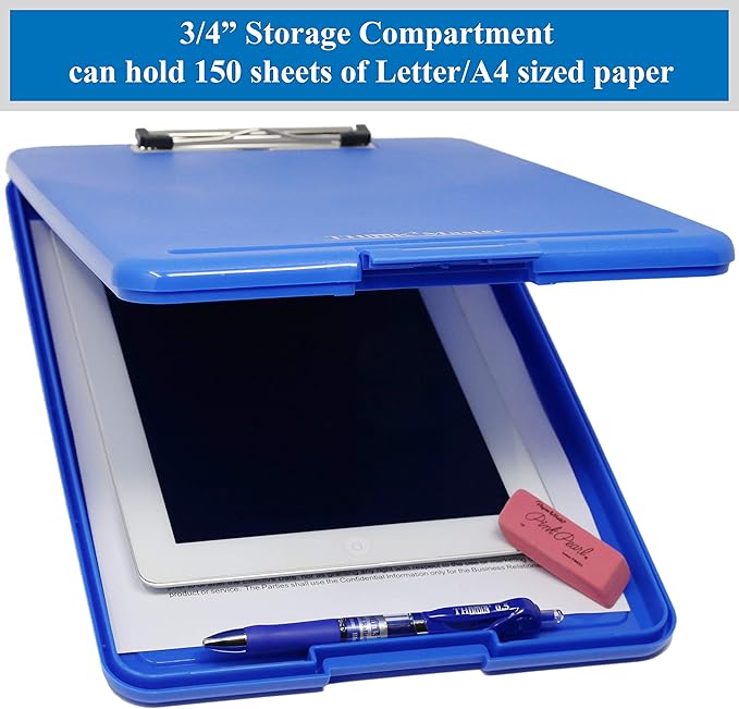Think2Master Blue Plastic Storage Clipboard. | 25% Heavier & Sturdier| Heavy - Image 3