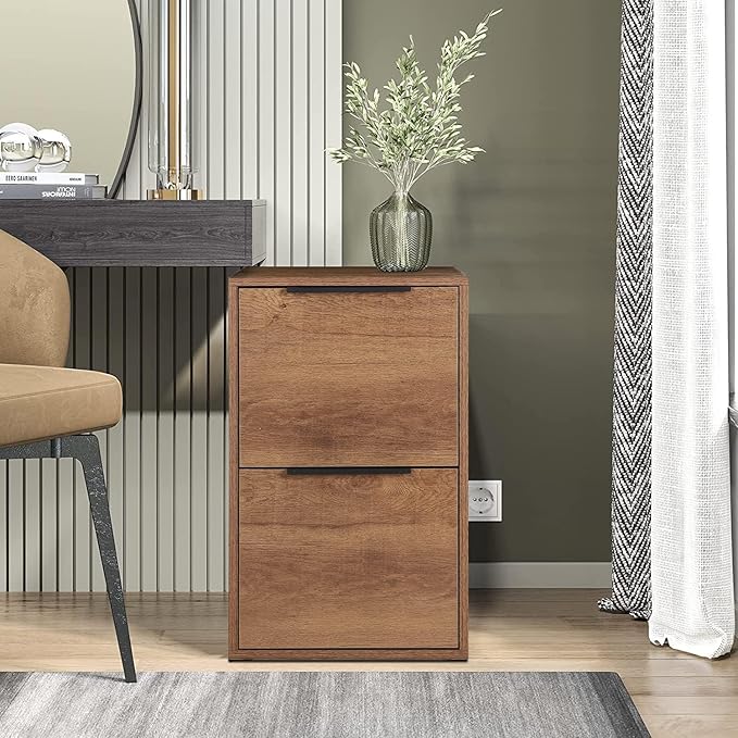 FATIGOS Wooden 2 Drawer File Cabinet, Wood Vertical Filing Cabinet Fits Hanging - Image 7