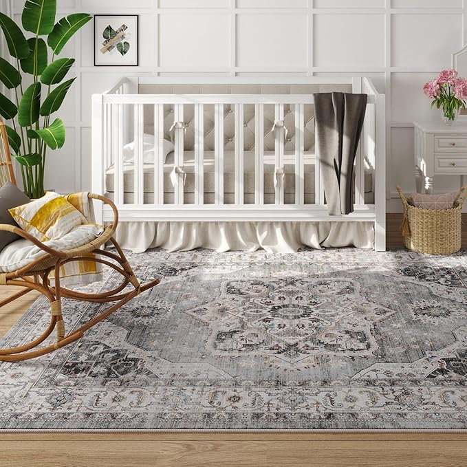 Rugcomf Vintage Medallion Living Room Rug 5'x7' - Image 5