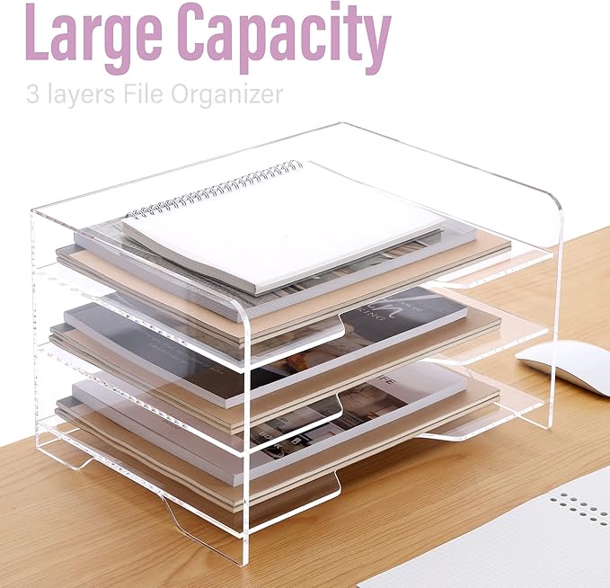 SANRUI Acrylic Paper Organizer Letter Tray - Image 8