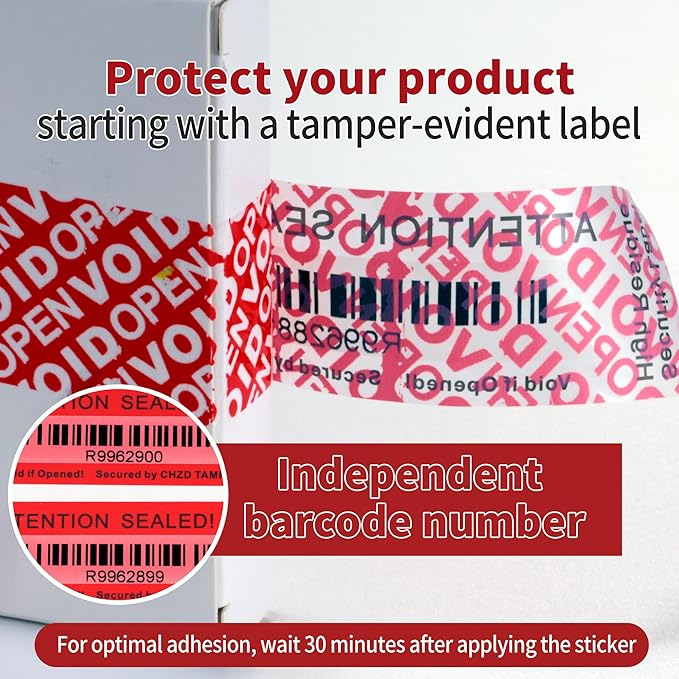ChtepTamper 100 Pieces Total Transfer Tamper-Evident Stickers Security Labels - Image 7
