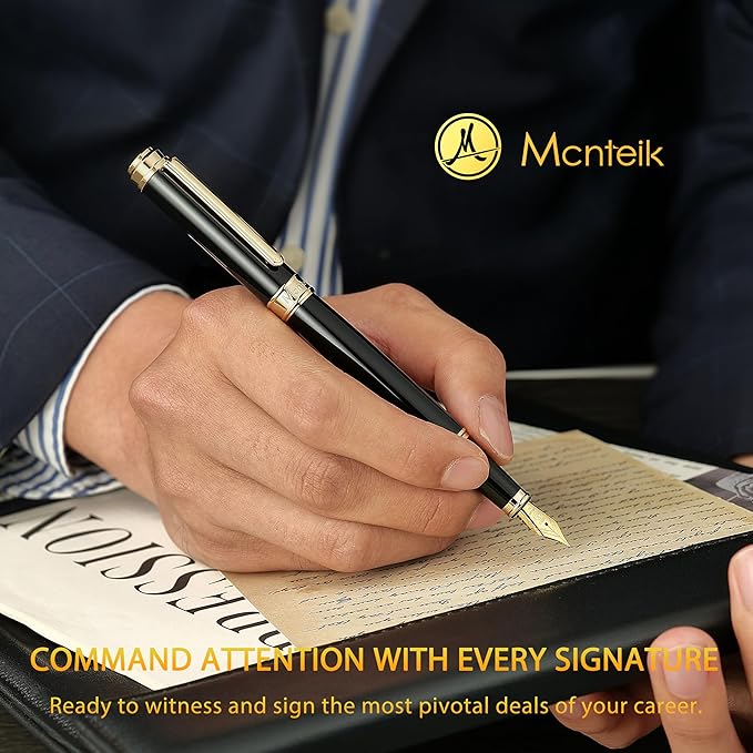 MCNTEIK 317 Fountain Pen, Stunning Luxury Piano Lacquer, 18K Gilded Nib - Image 7