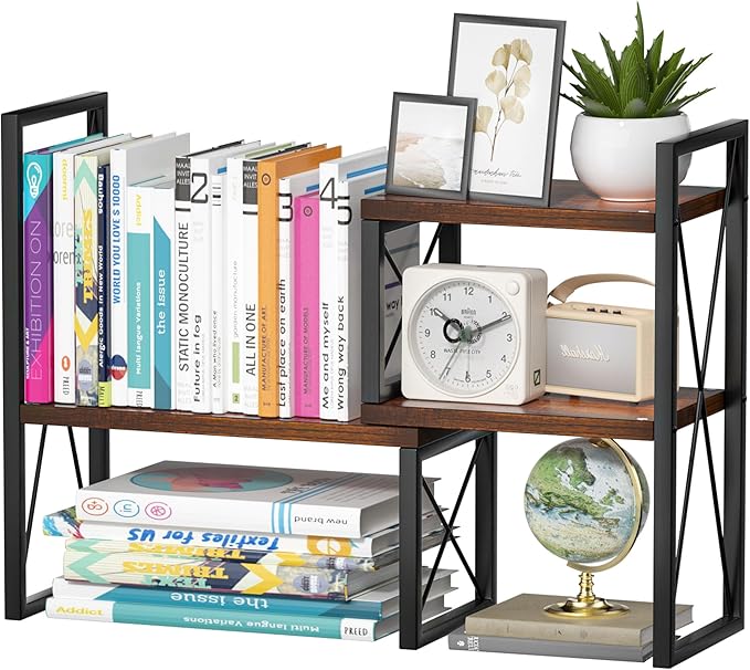 Yelinkws Desktop Shelf Organizer, Small Bookshelf by Yelinkws